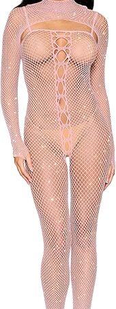 Women's Bodystocking & Shrug, Pink, One Size