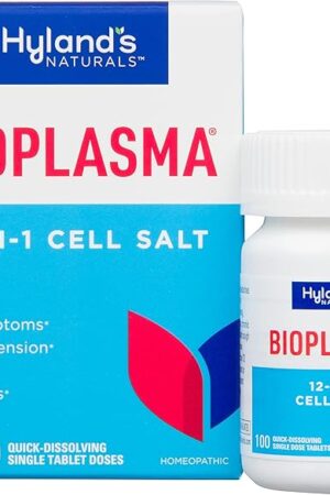 Hyland's Bioplasma Cell Salts Tablets, Natural Homeopathic Combination of Cell Salts Vital to Cellular Function, For Cold Symptoms, Nervous Tension, Fatigue and Headaches, 100 Count