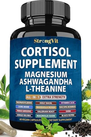 Cortisol Supplements for Women and Men with Magnesium, Ashwagandha & L-Theanine High Cortisol Reducer, Manager, Detox, Lower and Control Sleep Support & Stress Relief, USA
