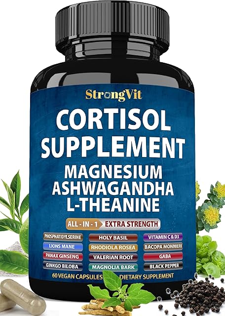 Cortisol Supplements for Women and Men with Magnesium, Ashwagandha & L-Theanine High Cortisol Reducer, Manager, Detox, Lower and Control Sleep Support & Stress Relief, USA
