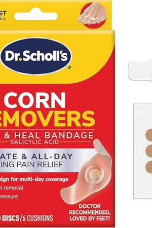 Dr Scholl's Corn REMOVERS Seal & Heal Bandage with Hydrogel Technology, 6 ct // Removes Corns Fast and Provides Cushioning Protection Against Shoe Pressure and Friction for All-Day Pain Relief
