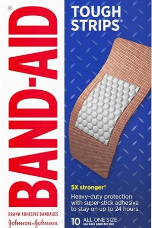 Band-Aid Brand Tough Strips Adhesive Bandages for Wound Care, Durable Protection for Minor Cuts and Scrapes, Extra Large Size, 10 ct