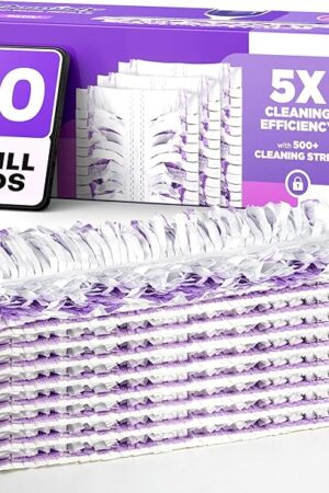 5X Cleaning Power Mop Refills for Swiffer Power Mop, 500+ Strips Multi-Surface PowerMop Refill Pads, 30 Count Disposable Powermop Wood Mops, Replacement Mopping Pad for Floor Cleaning