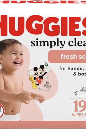 Huggies Simply Clean Fresh Scent Baby Wipes, 3 Flip-Top Packs of 64 (192 Wipes Total), Packaging May Vary
