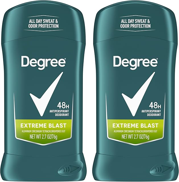 Degree Men Original Protection Antiperspirant Deodorant Extreme Blast Twin Pack 48-Hour Sweat and Odor Protection Antiperspirant For Men 27 oz