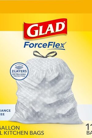 Glad Tall Kitchen Trash Bags 13 Gallon, Fragrance Free Garbage Bags, Odorshield with Drawstring, 110 Count