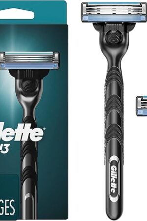 Gillette Mach3 Razor for Men, 1 Razor Handle + 2 Blade Refills