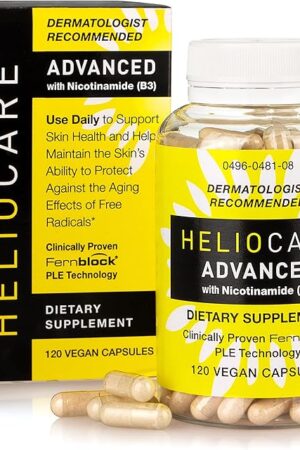 Heliocare Advanced Niacin B3 Supplement: Fernblock PLE Extract 240mg Per Serving - Supports Skin Cell Health W/Antioxidant Rich Vitamin B3 Niacin 500 mg - 120 Vegan Capsules