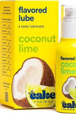 Hello Cake Coconut Lime Flavored Personal Lubricant - Water-Based Lube - No Aftertaste, Easy Clean-Up - Vegan, Sugar-Free, Gluten-Free, & Hormone-Free - 1.7 fl oz