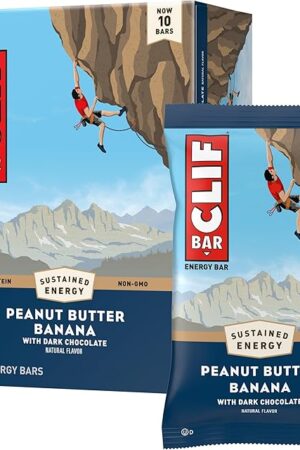 CLIF BAR - Peanut Butter Banana with Dark Chocolate Flavor - Made with Organic Oats - Energy Bars - Non-GMO - Plant Based Protein Bars (10 Pack)