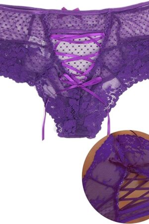 Women's Cheeky Sexy Panties Plus Size Brief Knickers Criss Cross Bikini Hollow Out Underwear Cute Thong Panties