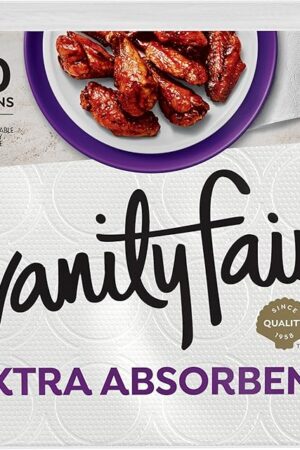 Vanity Fair Extra Absorbent Premium Paper Napkins, 80 Count, Disposable Napkins Made Soft And Strong For Messy Meals And Everyday Use