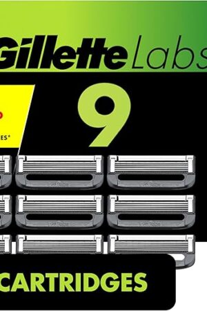 GilletteLabs Razor Blade Refills, Ultimate Precision Trimmer, 5 Bladed Refills, Compatible with Exfoliating Bar and Heated Razors, 9 Count