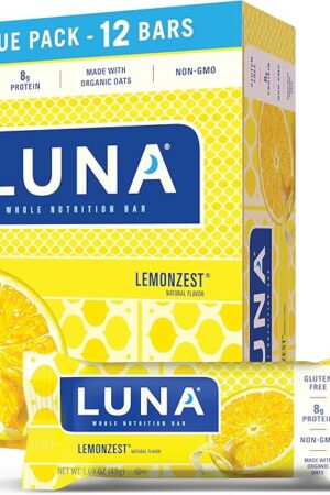 Clif Bar Luna Minis Energy Bar - Box of 12 169oz (48g) Bars (Lemon Zest)