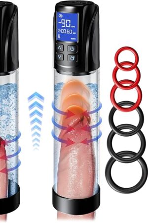 Electric Penis Pump Sex Toys for Men - Automatic Vacuum Male Masturbator Adult Toys Cock Pump with 11 Training Suction Levels Sex Toys Penis Ring Extender for Stronger Bigger Erections
