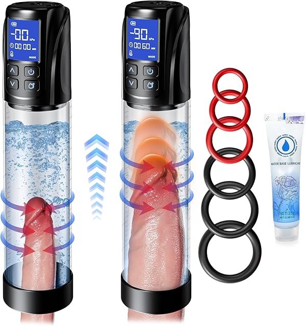 Electric Penis Pump Sex Toys for Men - Automatic Vacuum Male Masturbator Adult Toys Cock Pump with 11 Training Suction Levels Sex Toys Penis Ring Extender for Stronger Bigger Erections