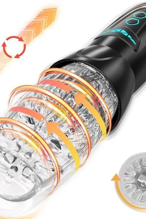 Automatic Male Masturbator Sex Toy with 10 Vibration, 8 Thrusting & Rotating Patterns, Male Sex Toys for Men, Penis Pump Male Stroker Adult Toy Penis Vibrator, Adult Toys for Men
