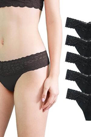 Women Underwear Soft Sexy Thongs with Lace