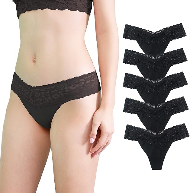 Women Underwear Soft Sexy Thongs with Lace