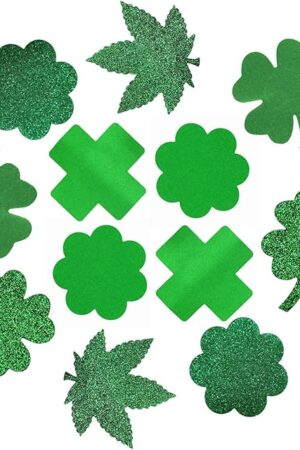 Green Nipple Covers Womens Leaves Clovers Shaped Coverings Sexy Breast Petals Thin Nipple Pasties Stickers