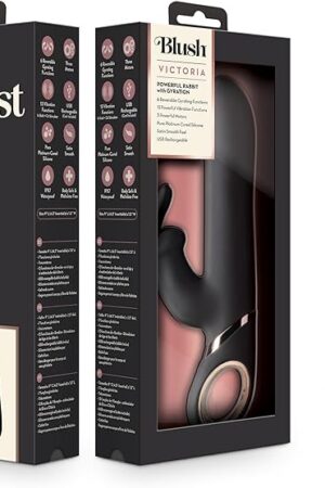 Blush Novelties Victoria - 6 Speed Reversible Gyrating Rabbit Vibe - Soft Flexible 13 Function Clit Stimulator - USB Rechargeable - IPX7 Waterproof - G Spot Stimulation - Satin Smooth Silicone