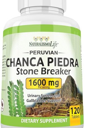 Chanca Piedra 1600 mg - 120 Tablets Kidney Stone Crusher Gallbladder Support Peruvian Chanca Piedra