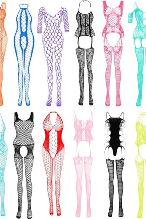 Womens Lingerie BabyDoll Fishnet Bodysuit Sexy Nightwear(12 Pack)