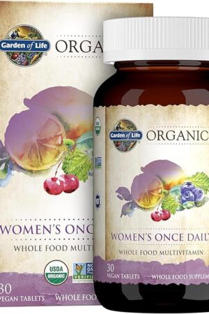 Garden of Life Multivitamin for Women - Organics Women's Once Daily, Whole Food Multi with Iron, Biotin, Vegan Organic Vitamin, Energy Hair Skin & Nails, 30 Tablets
