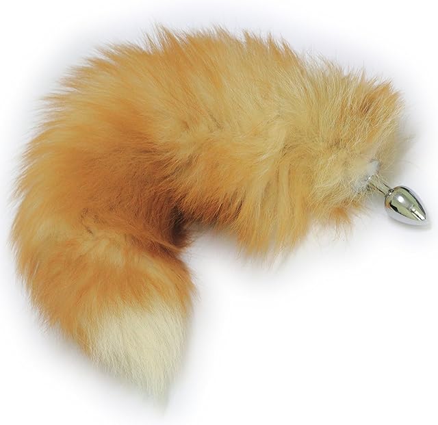 Fosrion Fox Tail Anal Butt Plug G-Spot Stimulating Great Pleasure Valentine's Sex Toy(Yellow)