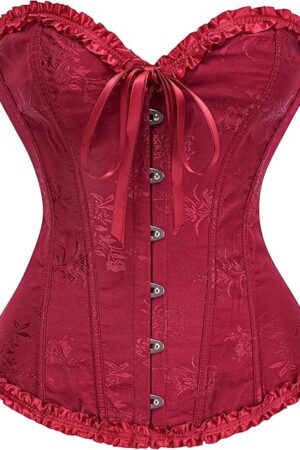 Corset Tops for Women, Bustier Shapewear Lingerie, Lace Waist Push Up Bodysuit