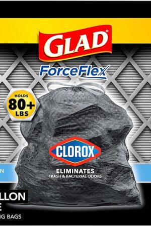 Glad Large 30 Gallon Trash Bags, Clorox Mountain Air Heavy Duty Garbage Bags, Forceflex with Drawstring, 50 Count (Packaging May Vary)