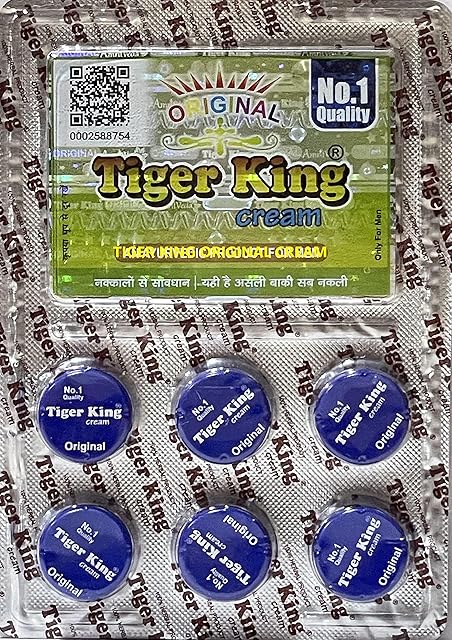 GenOne Erectile Dysfunction Treatment Cream, New Clinically Proven Topical Cream, Helps Get an Erection Within 10 Minutes and Last Longer Tiger King Original Cream for Men, 6 Count