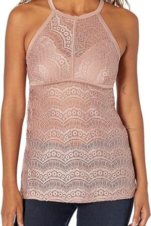 Women's Hi-Neck Crochet Tankini with Added Length
