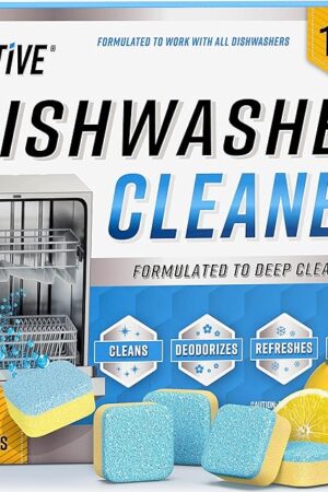 Dishwasher Cleaner And Deodorizer Tablets - 24 Pack Deep Cleaning Descaler Pods for Dish Washer Machine, Heavy Duty, Septic Safe, Natural Limescale Remover, Calcium, Odor, Smell - 12 Month Supply