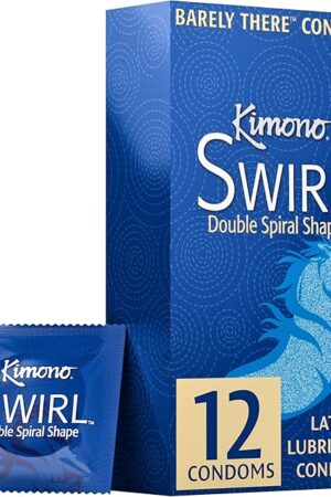 Condoms Pack of 12 - Double-Helix Twisting Shape, Condom Innovation, Extreme Sensations, More Comfort, Lubricated, with Reservoir Tip, Natural Latex Condoms, Vegan, No Latex Odor