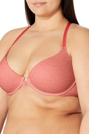 Women's T Shirt Bra with Underwire, All Day Comfort and Light Support, Sexy Adjustable T-Back Straps, Molded Cups