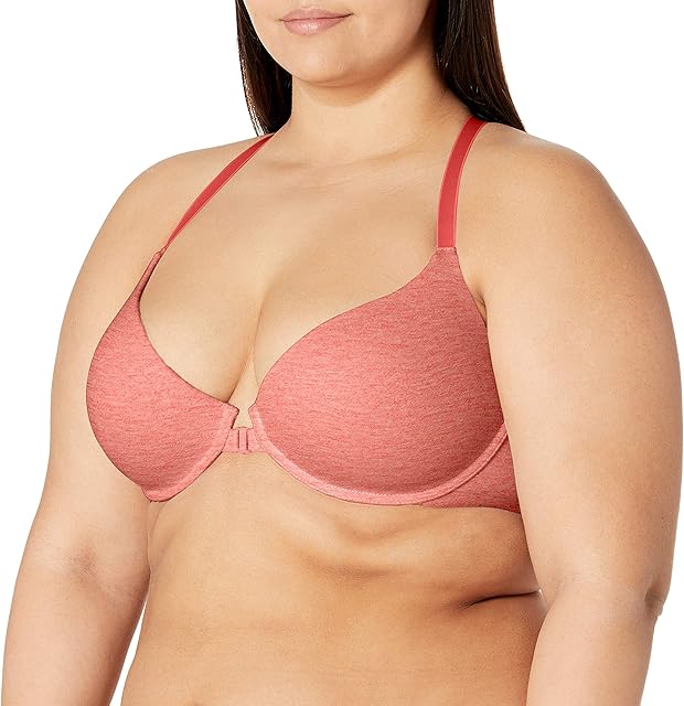 Women's T Shirt Bra with Underwire, All Day Comfort and Light Support, Sexy Adjustable T-Back Straps, Molded Cups
