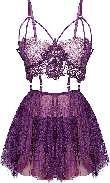 Women's Lingerie Sexy Nightgown Soft Lace & Modal Babydoll Chemise Sleepwear for Women Comfortable Nightie Nightwear