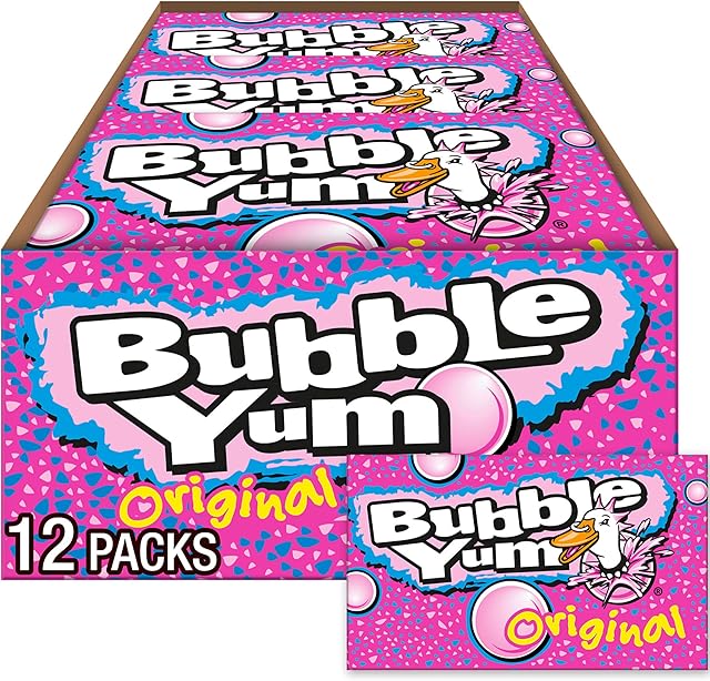 BUBBLE YUM Original Flavor Chewy, Bubble Gum Packs, 282 oz (12 Count)