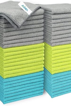 AIDEA Microfiber Cleaning Cloth-50PK, Soft Microfiber Towels for Cars, Absorbent Cleaning Rags, Lint-Free Streak-Free Wash Cloths for House, Kitchen, Window(12in.x12in)