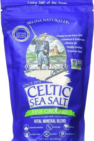 Fine Ground Celtic Sea Salt ? 16 Ounce (Pack of 1) Resealable Bag of Nutritious, Classic Sea Salt, Great for Cooking, Baking, Pickling, Finishing and More, Pantry-Friendly, Gluten-Free