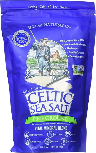 Fine Ground Celtic Sea Salt ? 16 Ounce (Pack of 1) Resealable Bag of Nutritious, Classic Sea Salt, Great for Cooking, Baking, Pickling, Finishing and More, Pantry-Friendly, Gluten-Free