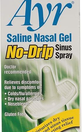 Ayr Saline Nasal Gel No-drip Sinus Spray With Soothing Aloe Vera, 075 Fl Oz Spray Bottle, (Pack of 1)