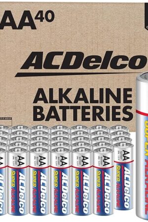 ACDelco 40-Count Double AA Batteries, Maximum Power Super Alkaline Battery for Home and Office, 10-Year Shelf Life, Reclosable Packaging