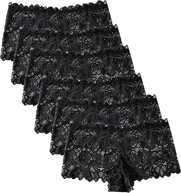 Women's Lace Panties, Soft Stretch Cute Boyshorts Panties, Sexy Cheeky Underwear, Multipacks
