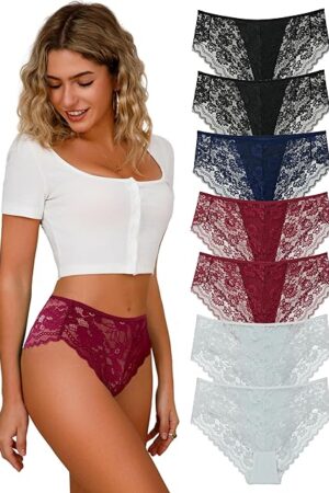 Lace Panties for Women Sexy Underwear Black Lace Panties Lacy Sexy High Waisted Women Granny Panties