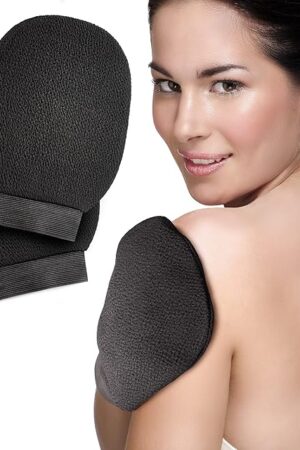 Korean Exfoliating Mitt for Remove Dead Skin 2 Pack 100% Viscose Kessa Deep Exfoliating Gloves for Body Scrub, Keratosis Pilaris and Self Tanning Removal Easily Smooth Skin Surface