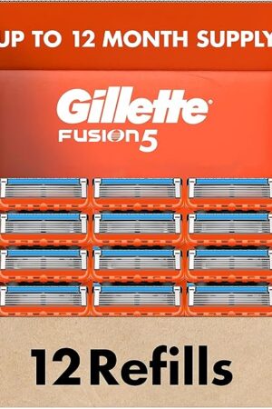 Gillette Fusion5 Mens Razor Blade Refills, 12 Count, Lubrastrip for a More Comfortable Shave