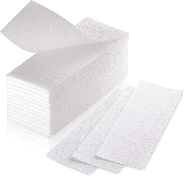 150 Professional Wax Strips for Waxing - Tear-Resistant Fabric Strips for Hair Removal - Skin-Friendly, Reusable Persian Waxing Strip for Warm Wax and Sugar Paste on Legs, Face, Back, Intimate Areas