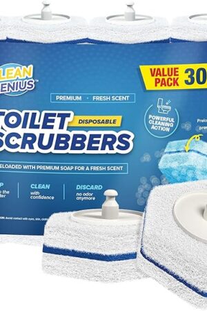 Disposable Prefilled Toilet Cleaning Scrubbers, 30 Count